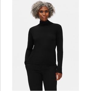 Eileen Fisher Black Silk Turtleneck